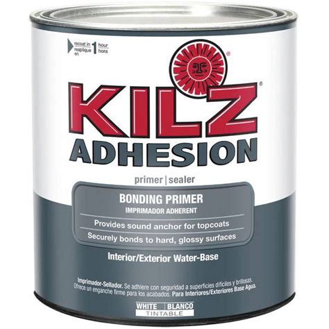 KILZ Adhesion Interior/Exterior Water Base Bonding Primer, 1 Quart ...