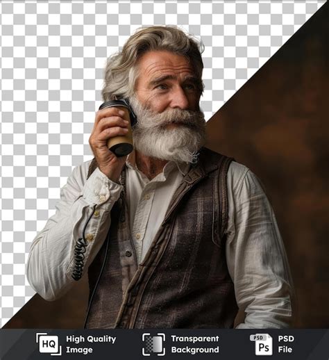 Premium Psd A Man With A Beard And A Microphone In His Hand Is