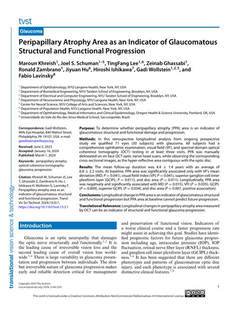 (PDF) Peripapillary Atrophy Area as an Indicator of Glaucomatous ...