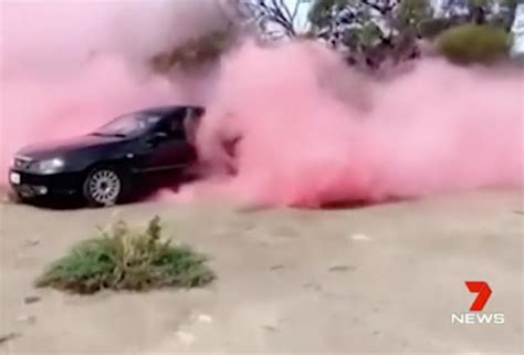 Gender Reveal Fail As Car Goes Up In Flames After Burnout In Meningie South Australia