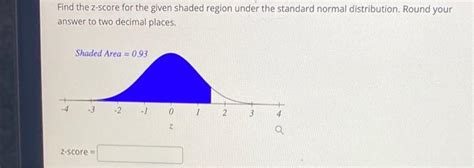 Solved Find The Z Score For The Given Shaded Region Under Chegg