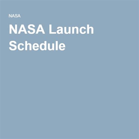 Events - NASA | Launch schedule, Nasa launch, Nasa