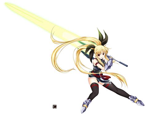 Blonde Hair Fate Testarossa Gloves Long Hair Mahou Shoujo Lyrical