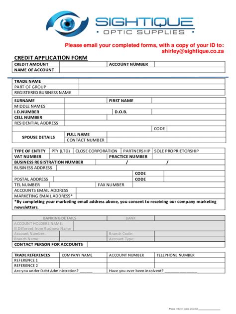 Fillable Online Account Setup Form And Credit Application Authorization