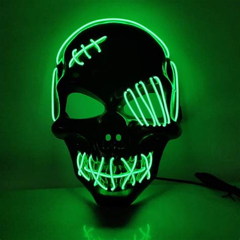 Cosplay Mask, Scary Led Light Up Skull Mask with 3 Lighting Modes for Festival Cosplay, Costume ...