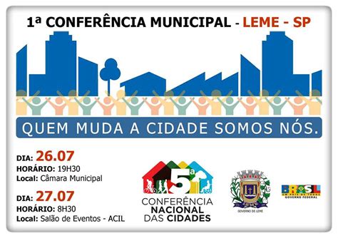 Confer Ncia Municipal Das Cidades Acontece Neste Fim De Semana