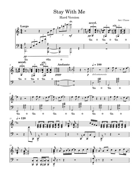 Stay With Me Miki Matsubara Arr For Piano Sheet Music For Piano