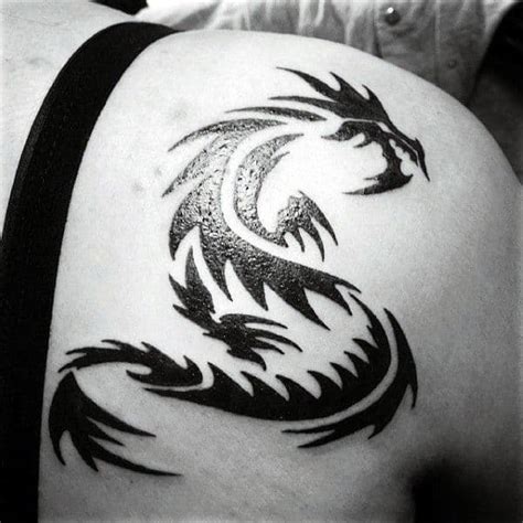 60 Tribal Dragon Tattoo Designs For Men Mythological Ink Ideas