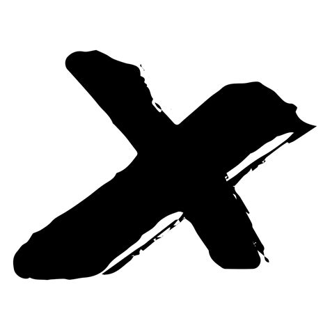 Hand Drawn Cross Mark Illustration Marker Wrong Sign Clipart Ink