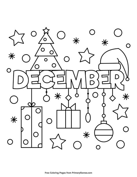 Free december coloring page – Artofit