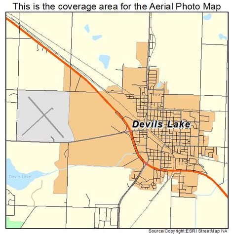 Aerial Photography Map of Devils Lake, ND North Dakota