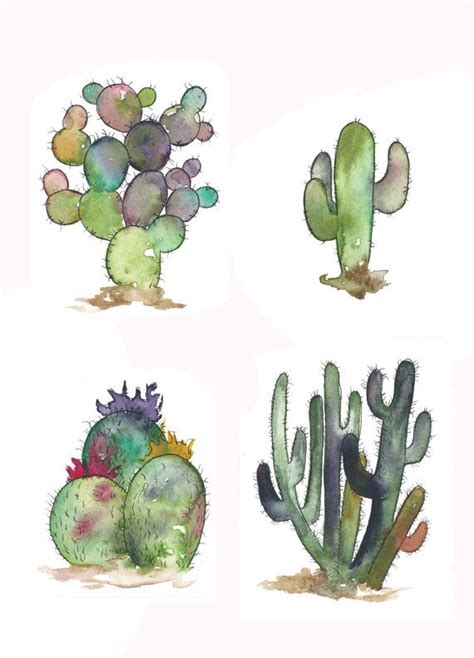 The Specifics This Listing Is For A Set Of Cactus Each Print Is X