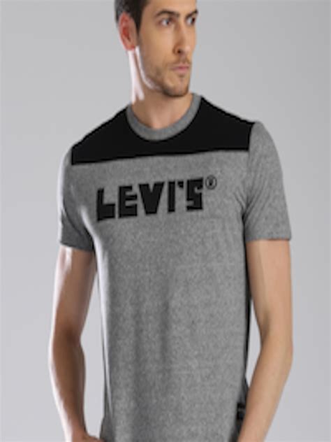 Buy Levis Men Grey Melange Printed Round Neck T Shirt Tshirts For Men