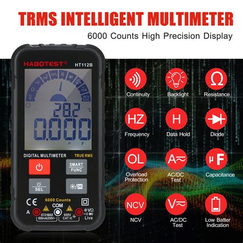 Habotest Ht B Counts Trms Multimeter Lcd Display Ac Dc Voltmeter