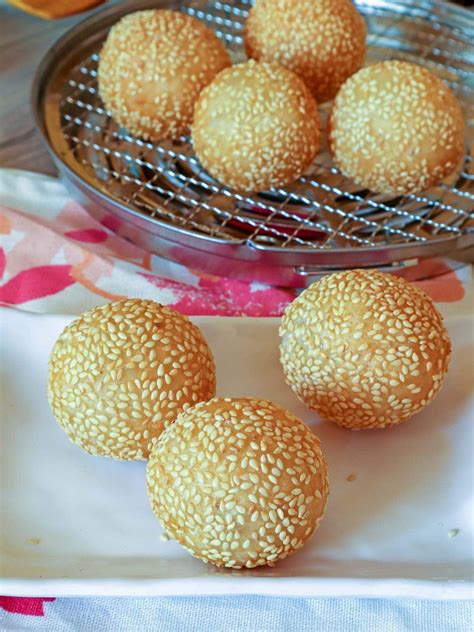 Buchi With Red Bean Filling Sesame Balls Kawaling Pinoy