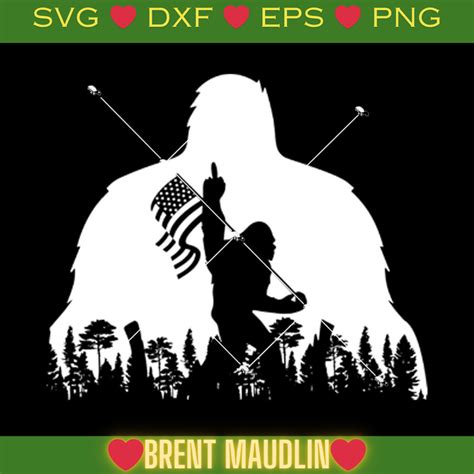 Bigfoot Middle Finger Svg Bigfoot American Flag Svg Inspire Uplift