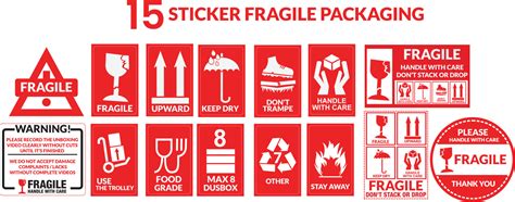 Packaging Or Fragile Stickers Editable Shipping Stamps Vector