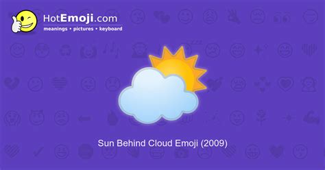 ⛅ Sun Behind Cloud Emoji Meaning with Pictures: from A to Z