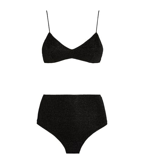 Womens Oséree black High Waist Lumière Bikini Harrods UK