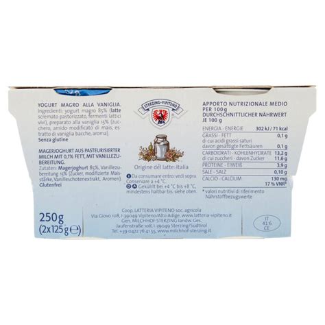 Sterzing Vipiteno Grassi Yogurt Magro Alla Vaniglia X G