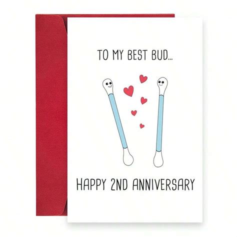 1pc Funny 2nd Anniversary Card Anniversary Card Second Wedding