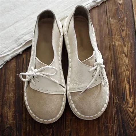 Casual All Season Shoes Vintage Round Toe Flats Shoes Noracora