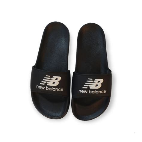 Jual Sandal Slop New Balance Slop Black White Sandal Pria Selop Slip