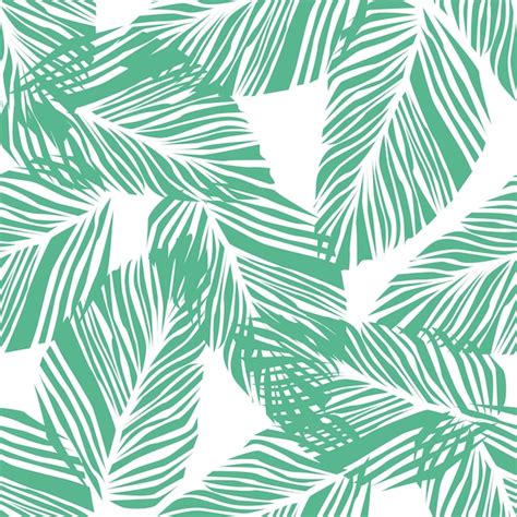 Premium Vector Abstract Exotic Plant Seamless Pattern On White