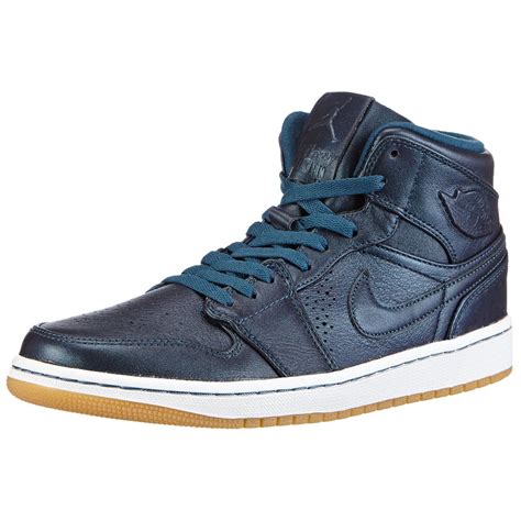 Nike Air Jordan 1 Mid Leather Mens High Top Trainers Ebay