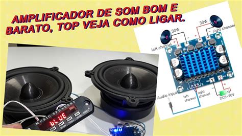 Como Ligar Amplificador W Usb Bluetooth Youtube