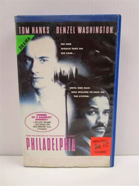 Philadelphia Tom Hanks Denzel Washington Vhs Tape Video Movie Pg