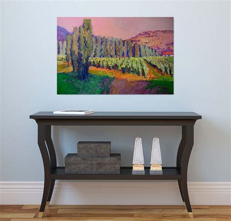 Vineyards And Poplars Oil Painting By Suren Nersisyan Artfinder