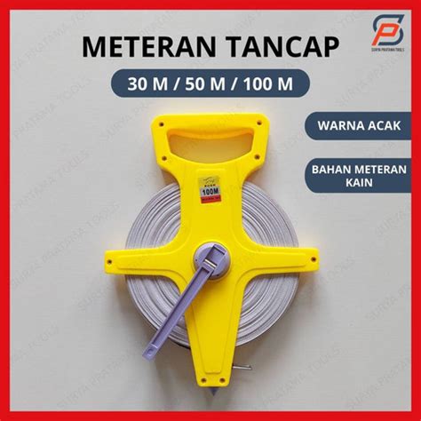 Jual METERAN TANCAP 30 50 100 M METER FIBER ROL GULUNG TANAM TANAH