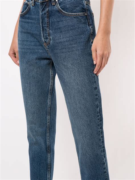 Anine Bing Sonya High Rise Straight Jeans Farfetch