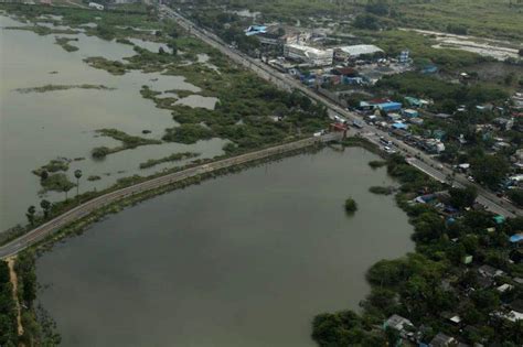 An aerial view of the flood-affected areas of Chennai due to Cyclone ...