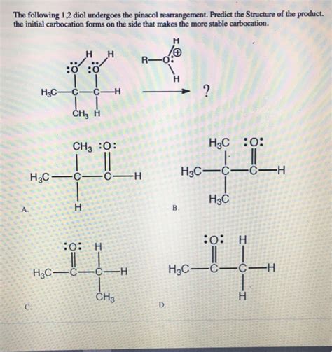 Solved The Following Diol Undergoes The Pinacol Chegg