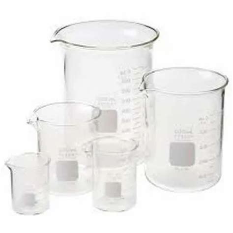 D A Cylindrical Beaker Borosilicate Glass With Spout Graduated For