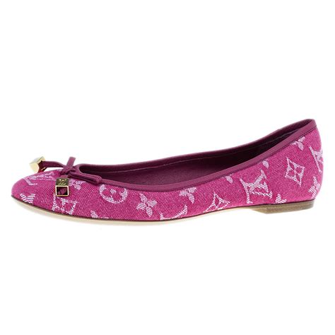 Louis Vuitton Pink Monogram Denim Ballet Flats Inside The Closet