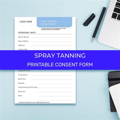 Spray Tanning Consent Forms By Faces Consent Etsy