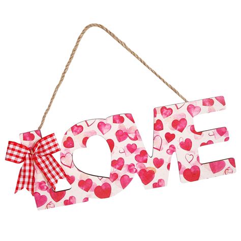 Valentine S Day Wooden Hanging Sign Love Wooden Sign Wall Hanging Sign