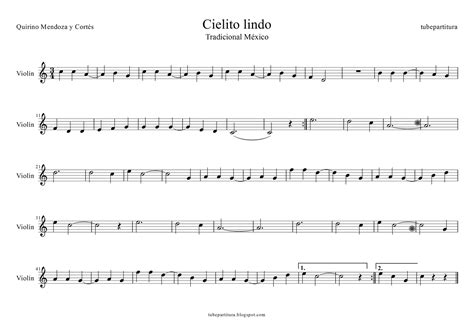 Tubescore Sheet Music For Cielito Lindo For Violin By Quirino Mendoza