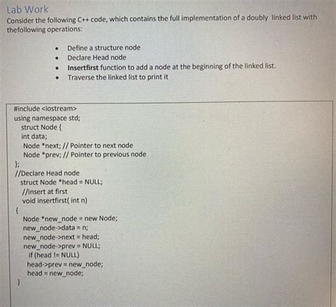 Solved Lab Work Consider The Following C Code Which Chegg