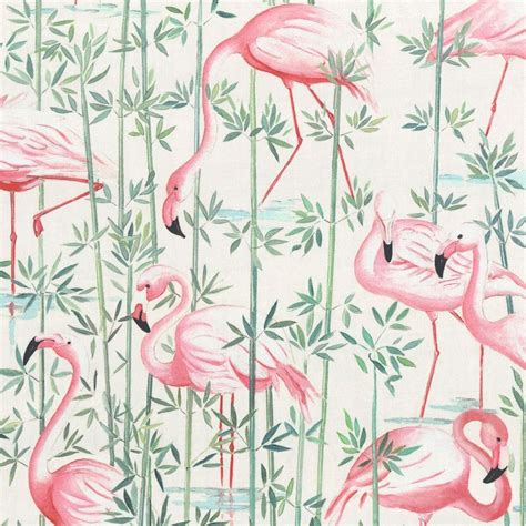 Tissu Ameublement Flamants Roses Mondial Tissus Flamingo Illustration