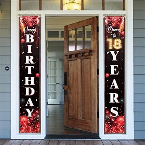 Amazon Happy Th Birthday Red And Black Banner Backdrop Balloons