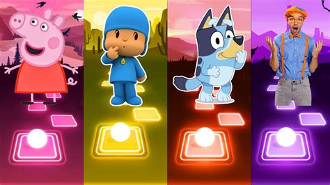 Peppa Pig Pocoyo Bluey Blippi Who Is Win Tiles Hop Edm Rush