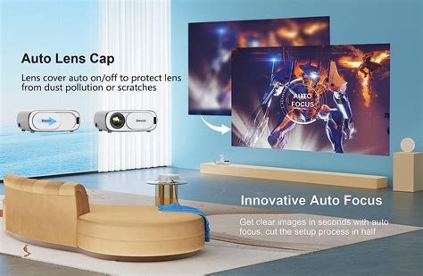 Enfoque automático tapa de lente automática Pojector 4K para exteriores