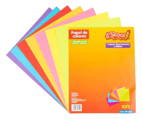 Dskool Hojas De Color Tamao Carta Colores Fluorescentes