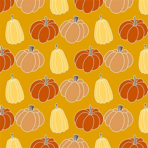 Premium Photo Seamless Pumpkin Pattern Illustration Hand Drawn