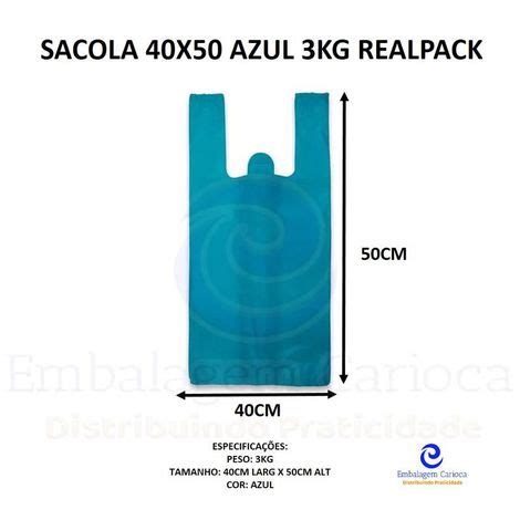 SACOLA 40X50 AZUL 3KG REALPACK Embalagem Carioca