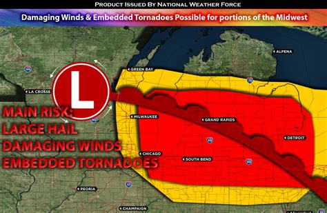 Damaging Winds Embedded Tornadoes Possible For Portions Of The